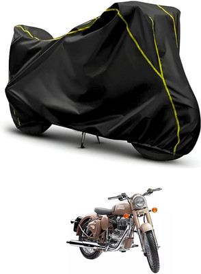 CODOKI Waterproof Two Wheeler Cover for Royal Enfield(Classic Desert Storm, Black, Black)
