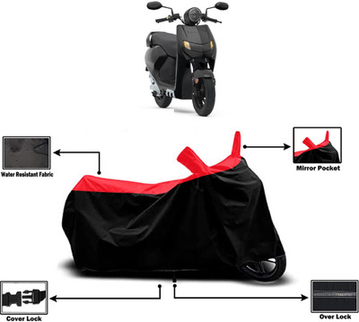 Amexride Two Wheeler Cover for 22Motors(Flow, Red)