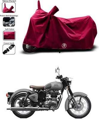Mdstar Waterproof Two Wheeler Cover for Royal Enfield(Classic Gunmetal, Maroon)