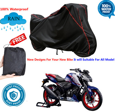AutoGalaxy Waterproof Two Wheeler Cover for TVS(Apache RTR 180, Black)