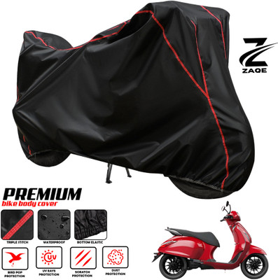 ZAQE Two Wheeler Cover for Bajaj(Urbanite Chetak, Black, Red)