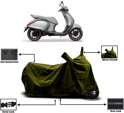 Amexride Two Wheeler Cover for Bajaj(Urbanite Chetak BS6, Green)