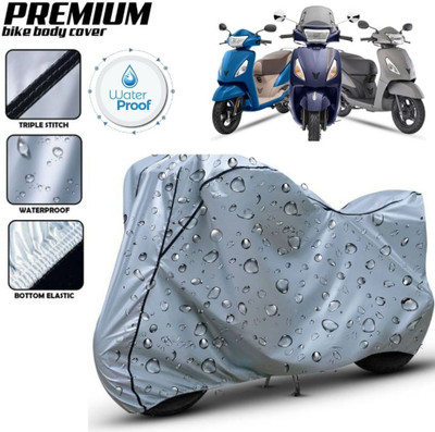 kerwa Waterproof Two Wheeler Cover for TVS(Jupiter 125, Silver, Black)