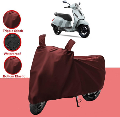 HWSXQAE Two Wheeler Cover for Bajaj(Chetak, Maroon)