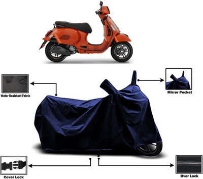 Amexride Two Wheeler Cover for Vespa(GTS Super 300, Blue)