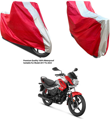 AutoGalaxy Waterproof Two Wheeler Cover for Hero(Passion Xpro, Silver, Red)