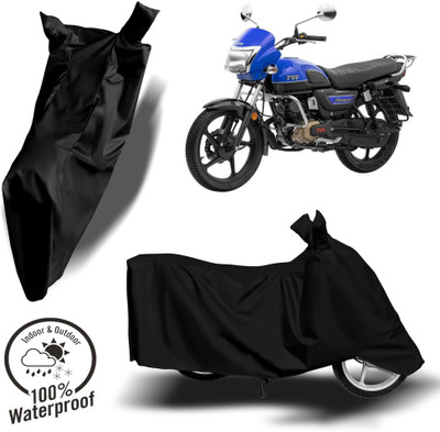 ROYAL AUTO MART Waterproof Two Wheeler Cover for TVS(Radeon, Black)