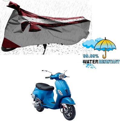 Ascension Two Wheeler Cover for Piaggio(Vespa SXL 125, Silver, Maroon)