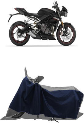 SUGASHRI Waterproof Two Wheeler Cover for Triumph(Street Triple, Grey, Blue)