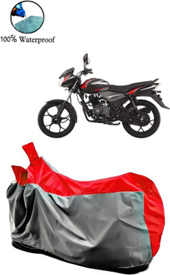 Autofly Waterproof Two Wheeler Cover for Bajaj(Discover 110, Grey, Red)