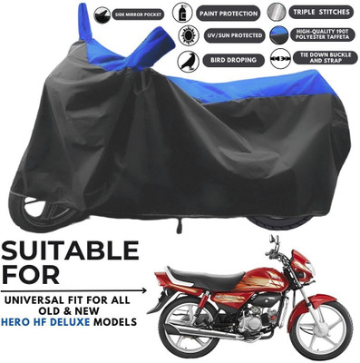 ZAQE Two Wheeler Cover for Honda(CD deluxe, Black, Blue)