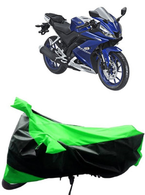 MMSSTAR Waterproof Two Wheeler Cover for Mahindra(R15 V3, Green, Black)
