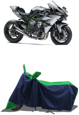 SUGASHRI Waterproof Two Wheeler Cover for Kawasaki(Ninja H2R, Green, Blue)