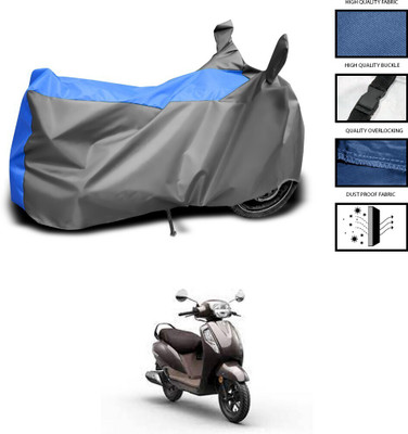 DeepShakshi AUTOMOTIVE Two Wheeler Cover for Suzuki(Access 125, Grey, Blue)