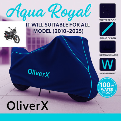 OliverX Waterproof Two Wheeler Cover for Hero(Glamour i3s BS6, Blue, Red)