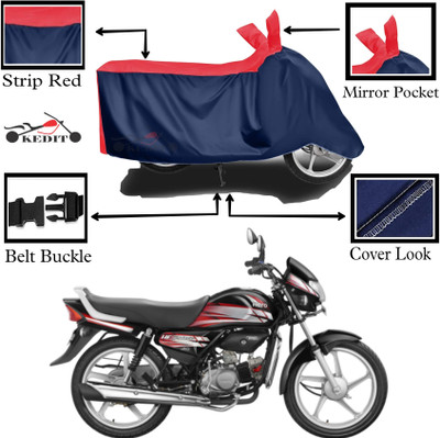 KEDIT Two Wheeler Cover for Hero(HF Deluxe, Red, Blue)