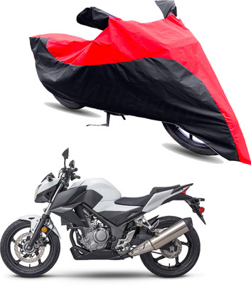 Motodreka Two Wheeler Cover for Honda(CB300R, Red, Black)