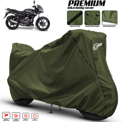 xodi Waterproof Two Wheeler Cover for Bajaj(Pulsar 150 DTS-i, Green, Black)