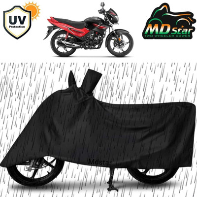Mdstar Waterproof Two Wheeler Cover for Hero(Glamour BS6, Black)