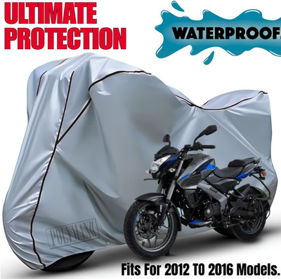 POLYMAXX Waterproof Two Wheeler Cover for Bajaj(Pulsar 180 DTS-i, Silver, Black)