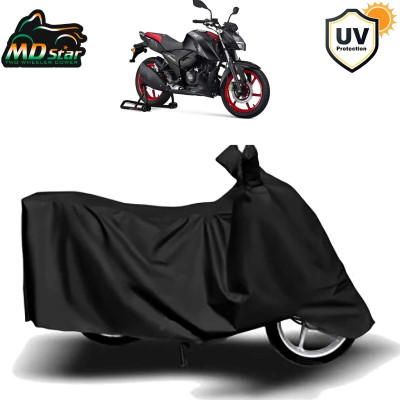 Mdstar Waterproof Two Wheeler Cover for TVS(Apache RTR 160, Black)