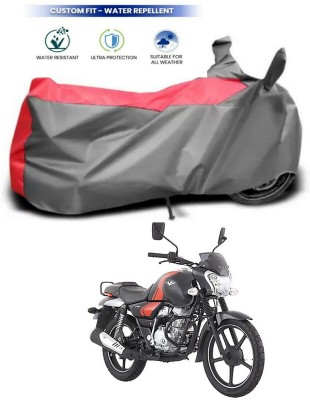 AutoTiger Two Wheeler Cover for Bajaj(V12, Red, Grey)