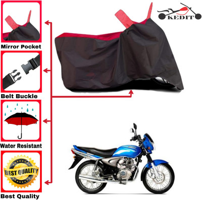 KEDIT Two Wheeler Cover for Bajaj(Wind 125, Red, Black)