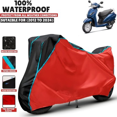 Mwiss Waterproof Two Wheeler Cover for Honda(Activa 125, Black, Red)