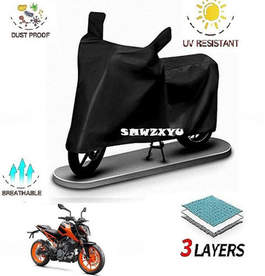 DeepShakshi AUTOMOTIVE Waterproof Two Wheeler Cover for KTM(200 Duke, Black)