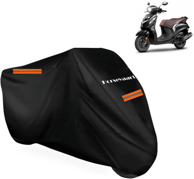 Horseyaart Waterproof Two Wheeler Cover for Yamaha(Fascino BS6, Black)