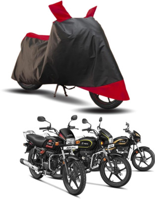 KEDIT Two Wheeler Cover for Hero(Splendor Plus, Red, Black)