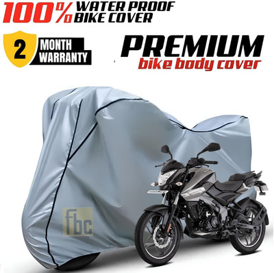 FBC Waterproof Two Wheeler Cover for Bajaj(Pulsar NS125 BS6, Silver, Black)