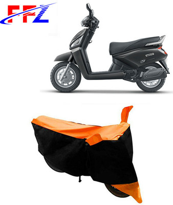 FFZ Waterproof Two Wheeler Cover for Mahindra(Gusto, Black, Orange)