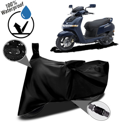 ROYAL AUTO MART Waterproof Two Wheeler Cover for TVS(iQube Electric, Black)