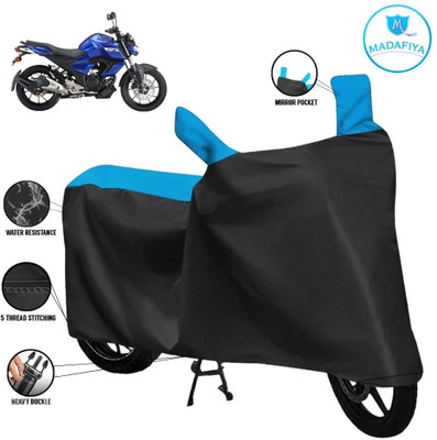 MADAFIYA Waterproof Two Wheeler Cover for Yamaha(FZ FI, Black, Blue)
