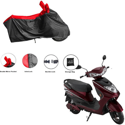 RiderShine Waterproof Two Wheeler Cover for Okinawa(Ridge, Black, Red)