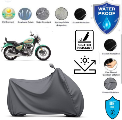 Arfafashions Two Wheeler Cover for Royal Enfield(Bullet 350 Twinspark, Grey)