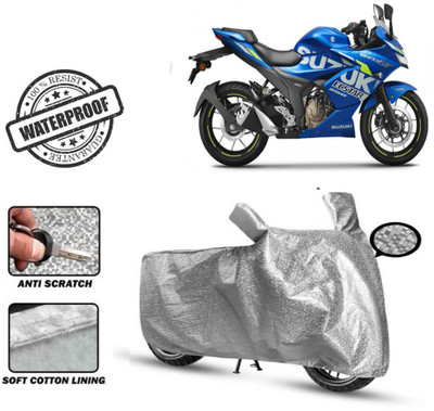 Autoinnovation Waterproof Two Wheeler Cover for Suzuki(Gixxer SF 250, Silver)