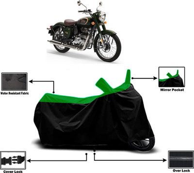 Amexride Two Wheeler Cover for Royal Enfield(Classic 350, Green)