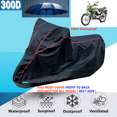 AUTOCAD Waterproof Two Wheeler Cover for Hero(HF Deluxe, Black, Red)