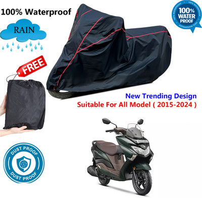 AUTOCAD Waterproof Two Wheeler Cover for Suzuki(Burgman Street, Black, Red)