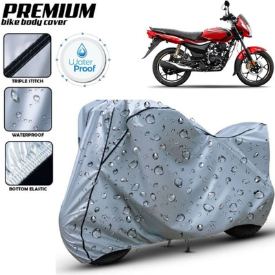 kerwa Waterproof Two Wheeler Cover for Bajaj(Platina 110, Silver, Black)