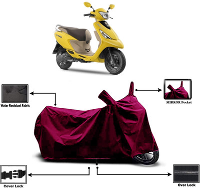 Amexride Two Wheeler Cover for TVS(Zest 110, Maroon)