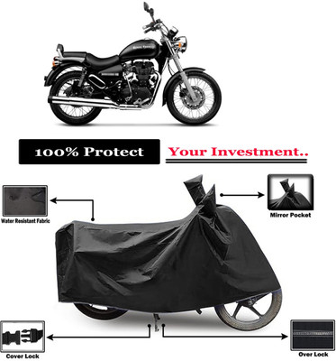 Amexride Two Wheeler Cover for Royal Enfield(Thunderbird 350, Black)