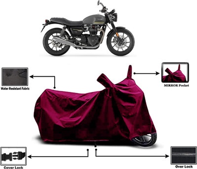 Amexride Two Wheeler Cover for Triumph(Speed Twin BS6, Maroon)