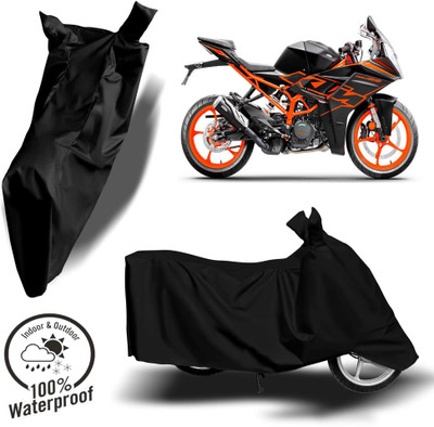 ROYAL AUTO MART Waterproof Two Wheeler Cover for KTM(RC 125, Black)