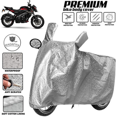 MADAFIYA Two Wheeler Cover for Bajaj(Pulsar 160 NS DTS-i, Silver)