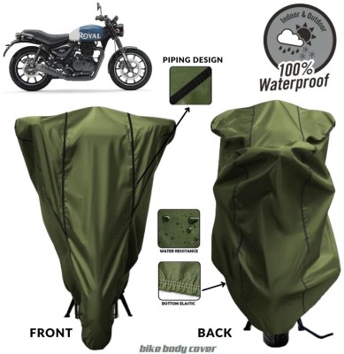 MADAFIYA Two Wheeler Cover for Royal Enfield(Hunter 350, Green, Black)