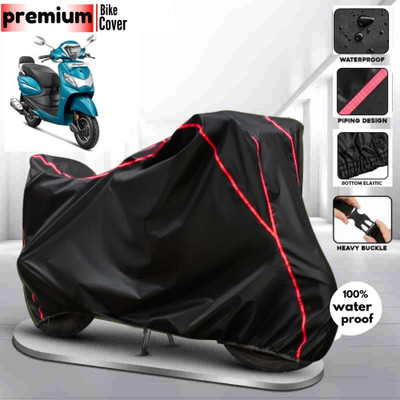 BOTAUTO Waterproof Two Wheeler Cover for Hero(Pleasure Plus, Black, Red)