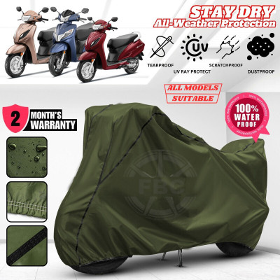 AUTOCAD Waterproof Two Wheeler Cover for Honda(Activa 6G, Green, Black)